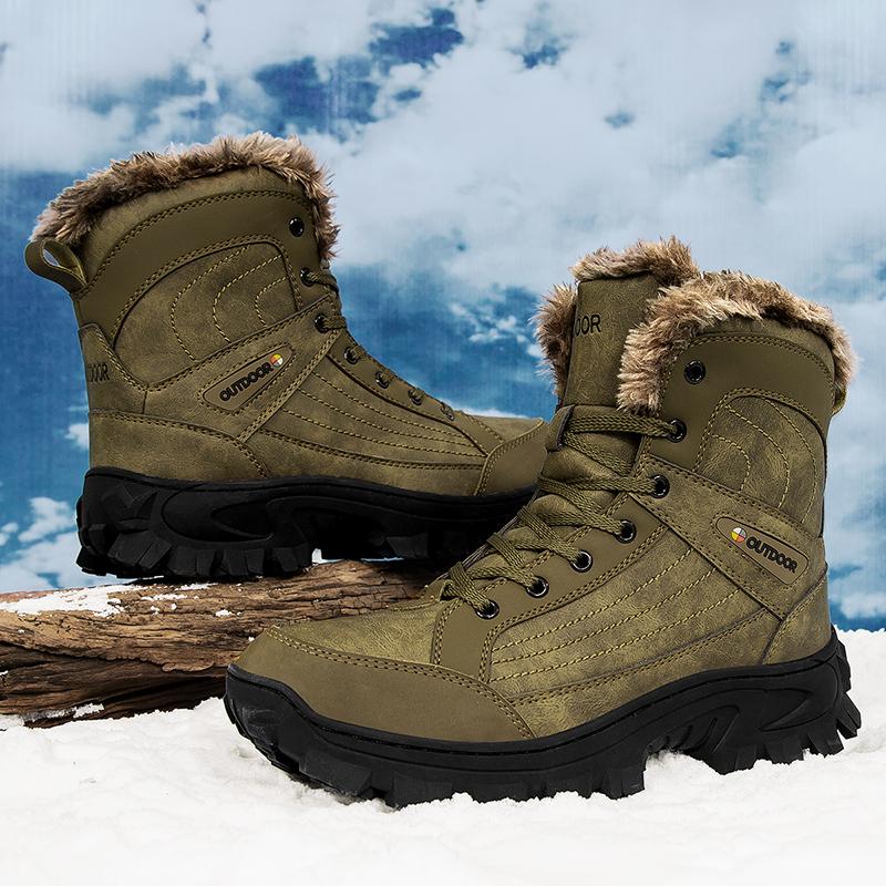 Plus Size 40-48 Winter Men Boots Russian Style Ankle Boots for Men Snow Boots Waterproof Winter Boots