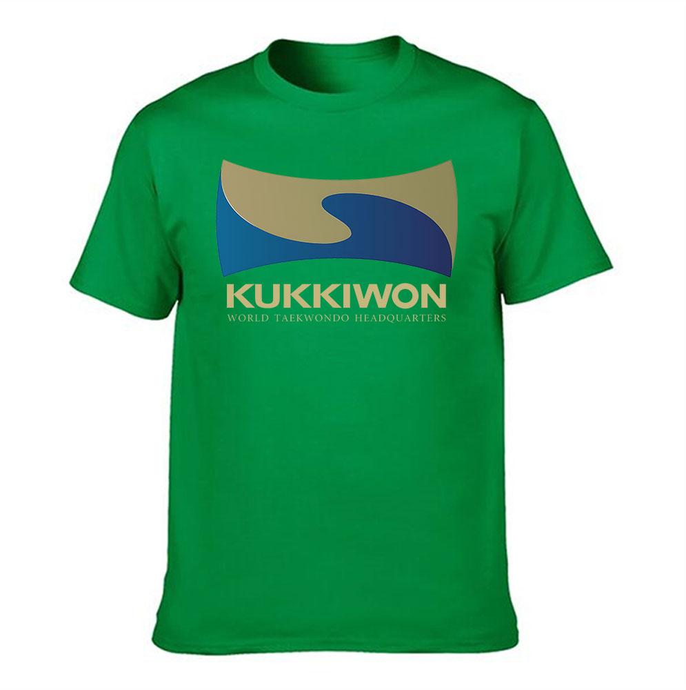 Mens Cotton TShirt Kukkiwon World Taekwondo Headquarters Print Casual Short Sleeve Tee for Martial Arts Fans