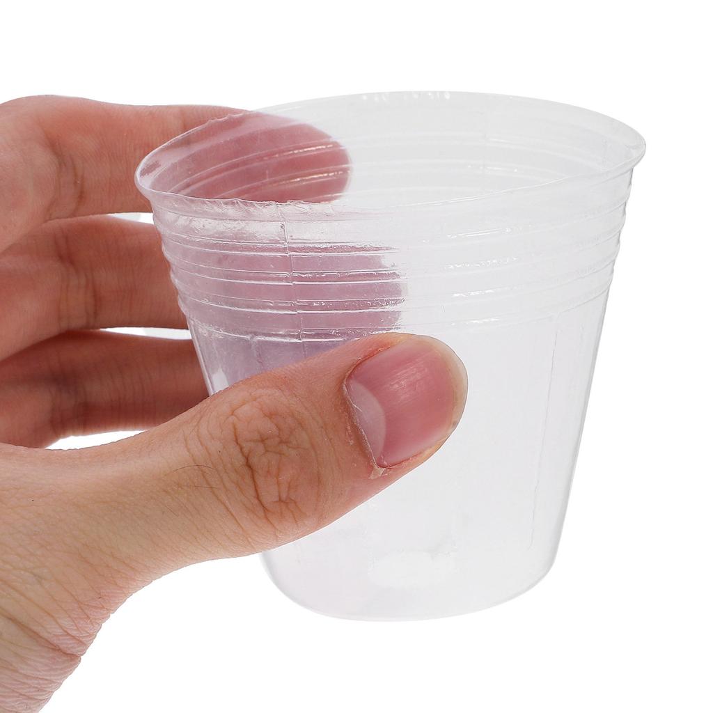 50Pcs Small Clear Plastic Nursery Pots Plant Starter Pots with Drainage for Succulent Orchid Flowers Bonsai Garden Balcony