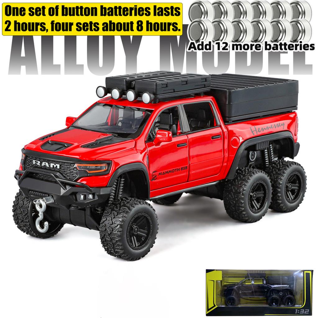 1:32 Dodge Tyrannosaurus RAM TRX Off Road SUV Pickup Truck Alloy Metal Diecast Model Car Home Trendy Ornaments Decorations Gifts