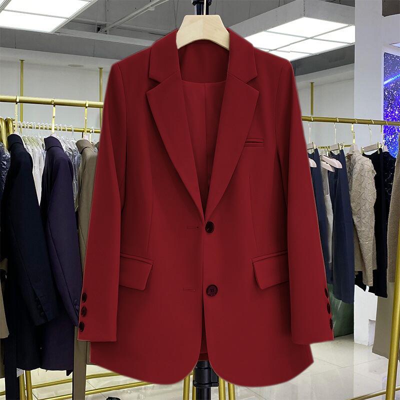 Women's Black Blazer: Autumn 2025 Casual Loose Fit, Korean Style, Elegant Commuter Suit Jacket
