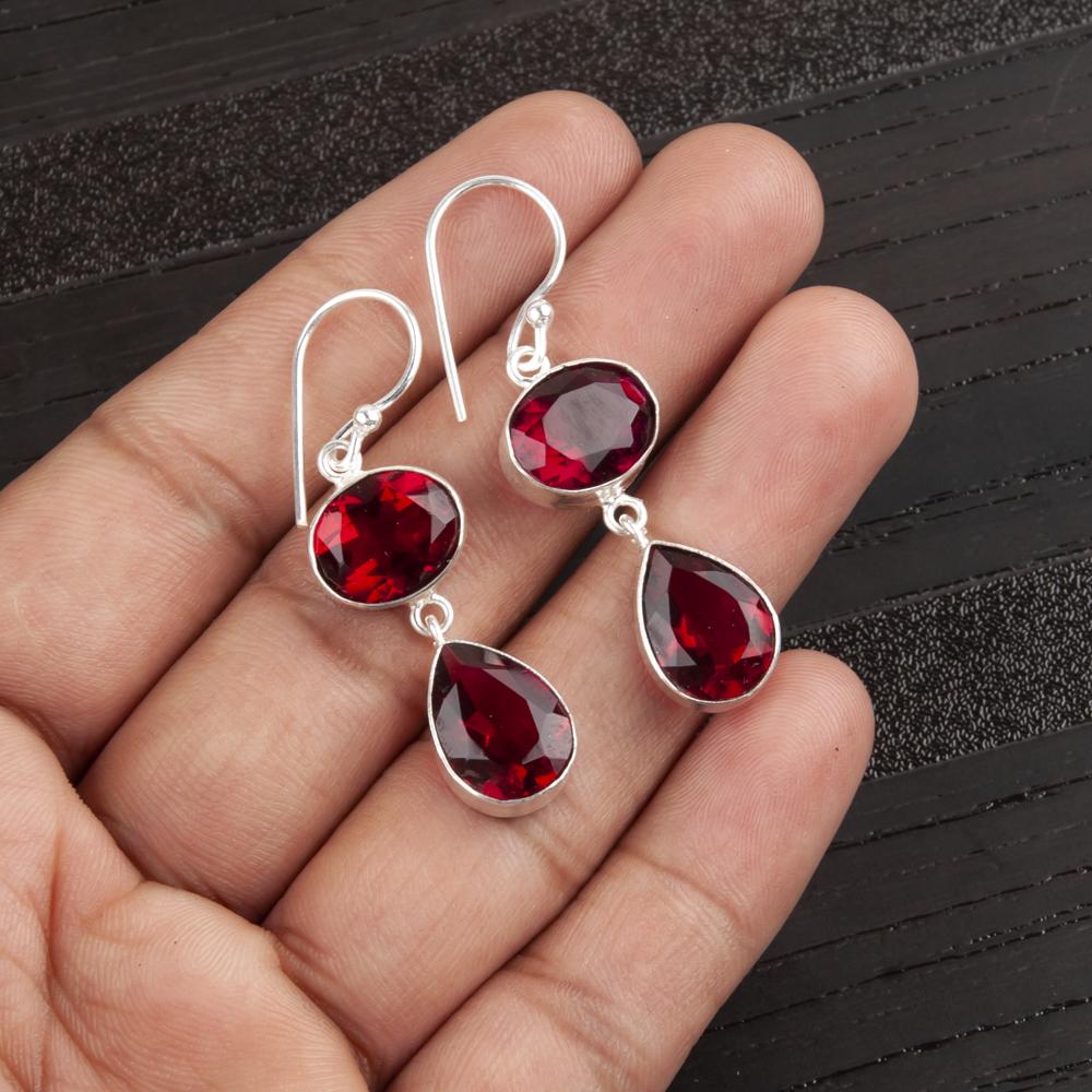 Pink Rubellite Gemstone Jewelry, 925 Sterling Silver Earrings, Handmade Gorgeous Jewelry, Designer Earrings Gift For Sister
