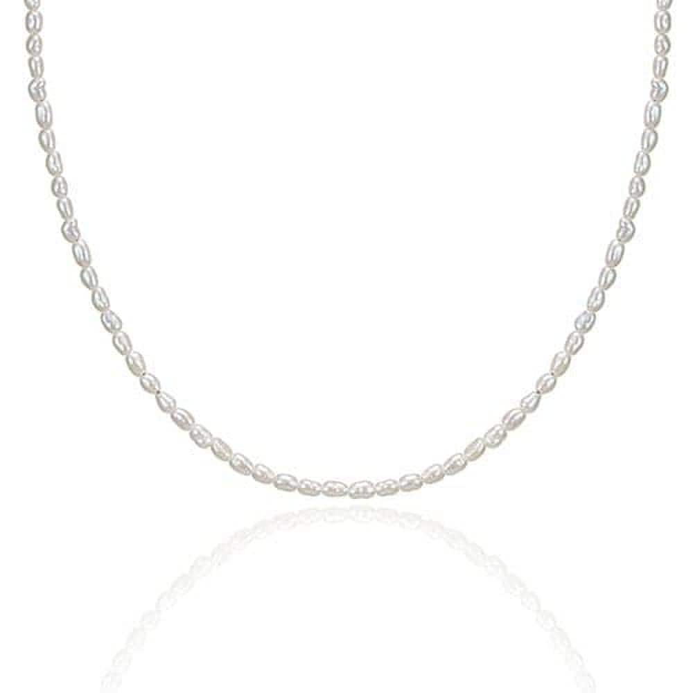 14K Rice Pearl Bead Necklace (40cm)