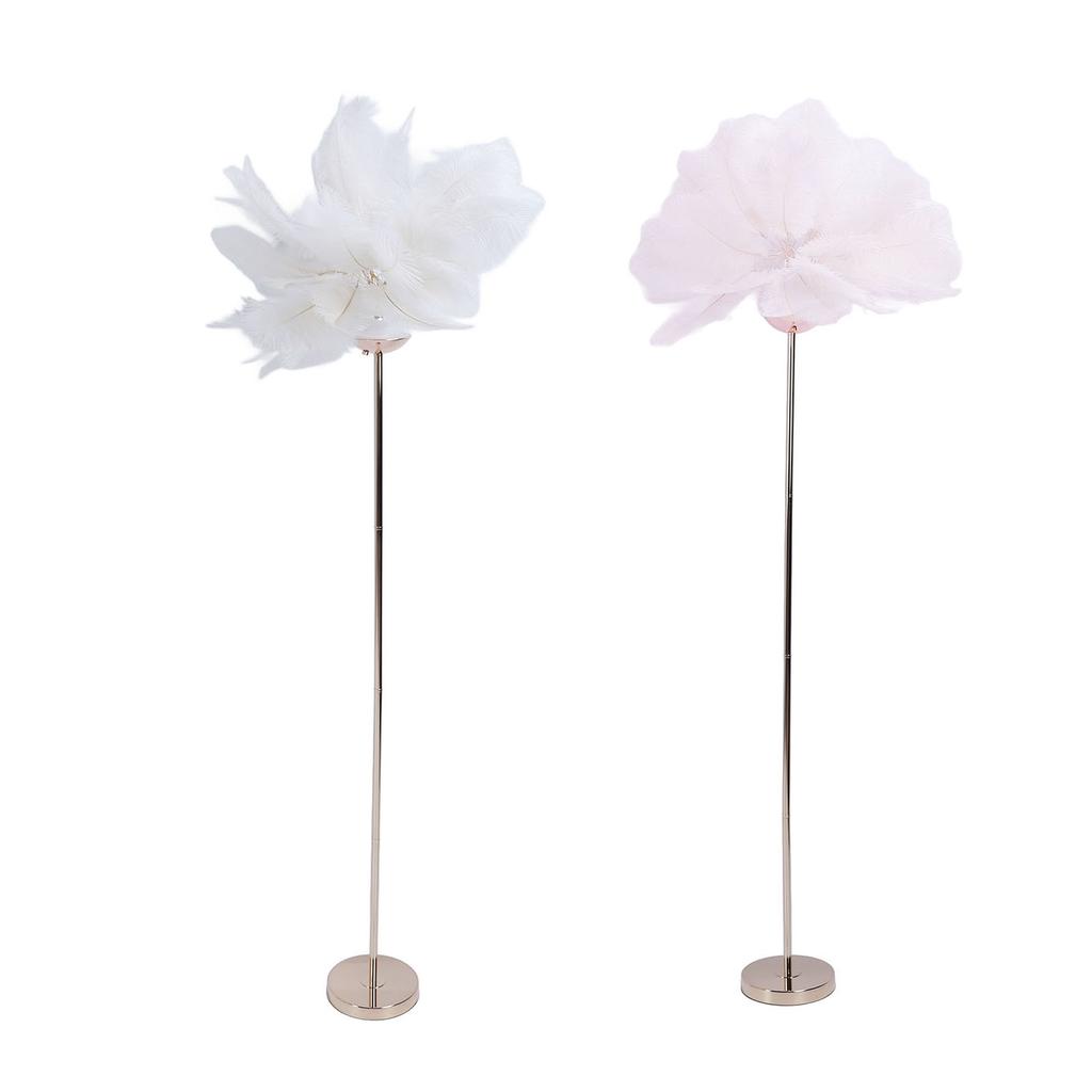 Ostrich Plume Floor Lamp Iron Art 61 Inch LED USB Stepless Dimmable Modern Decorative Standing Lamp 