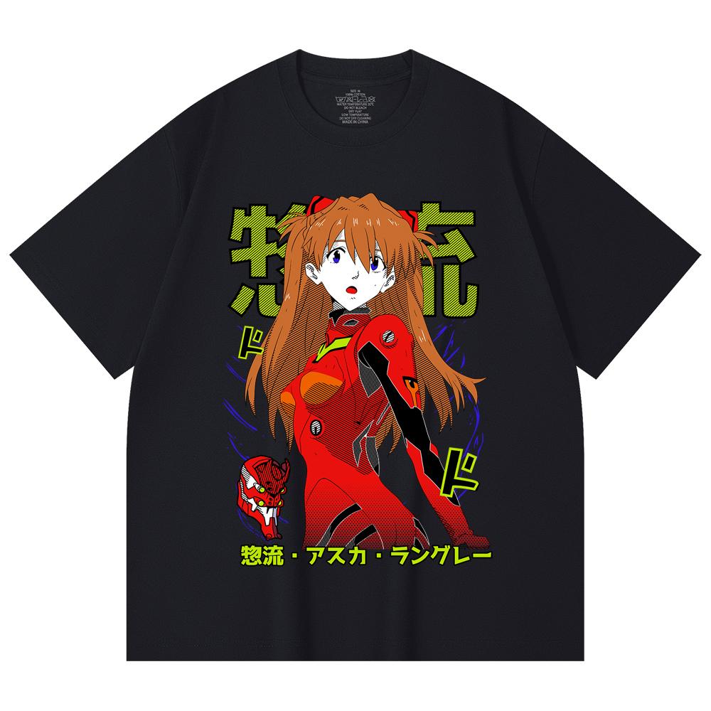 230 Gsm 100% Cotton Evangelion V10 Asuka Print Unisex Heavy Cotton T Shirt