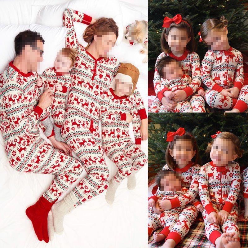 Cozy And Stylish Christmas Family Pajamas Set With Adorable Deer Print For All Ages