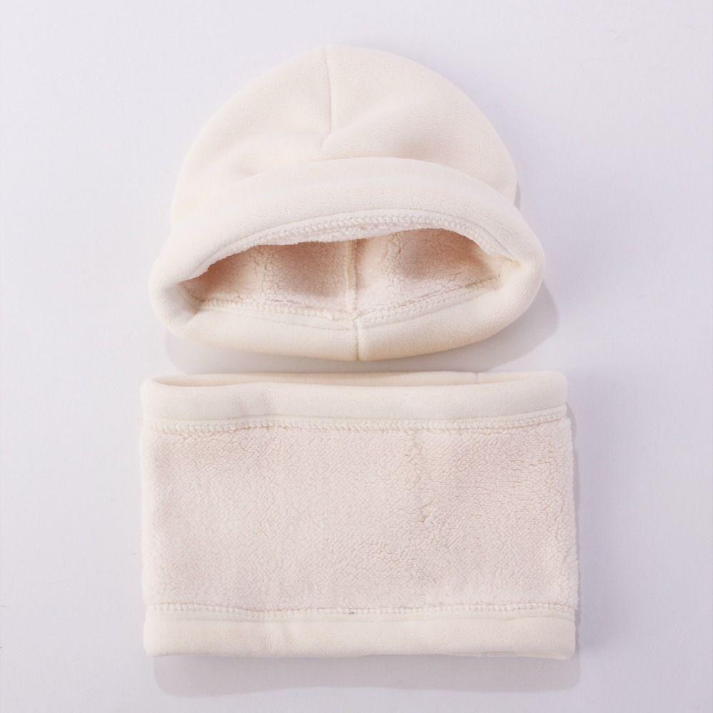 Cartoon Children Hat Scarf Set Solid Color Kids Beanies Sets Winter Season