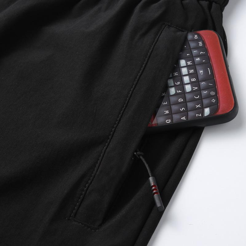 Leichte Sommer-Viertelhose für Herren, Shorts aus echter Eisseide, Freizeithose, schnelltrocknende, atmungsaktive Hose mittlerer Länge, lockere Laufhose in Übergröße