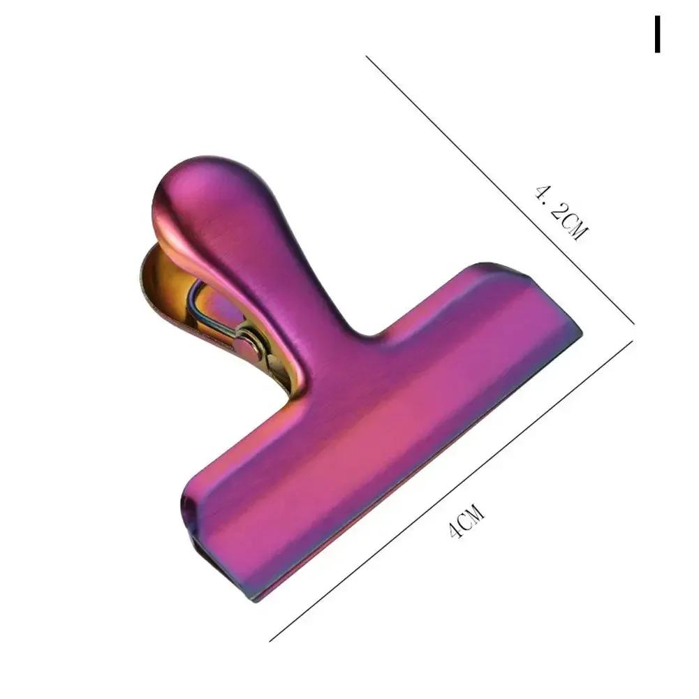 2PCS Stainless Steel Bag Clips Large Metal Air Tight Sealing Clip Durable Paper Bag Clip Coffee Food Bread Bags Kitchen Storage