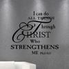 New Home Decor DIY I Can Do All Things Through Christ Bible Quote Removable PVC Wall Stickers