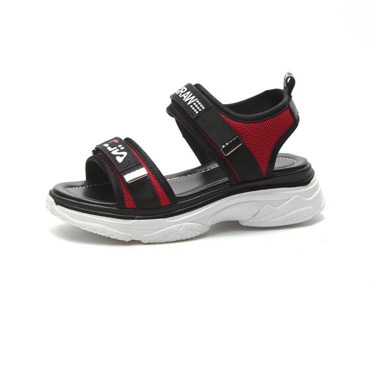 Summer new sandals women's Korean version of fashion casual female student muffin bottom slope heel Velcro platform beach shoes women