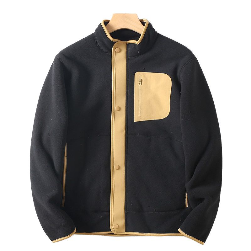 Foreign Trade Surplus Autumn and Winter Men's Stand Collar Fleece Jacket Outdoor Sports Casual Fleece Clothing Warm Top