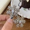 1pcs Women Silver Snowflake Faux Pearl Hair Clips Winter Hair Accessories Rhinestone Small Claw Clips Bangs Clips Sweet Elegant Daily Wear Hair Clips