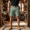 Pantalones Cortos Cargo para Hombre con 6 Bolsillos, Cierre de Botón, Cintura Elástica, Color
