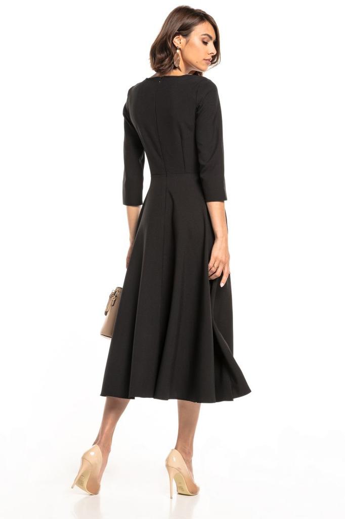Maxi dress with hidden zipper T327 navy blue XS