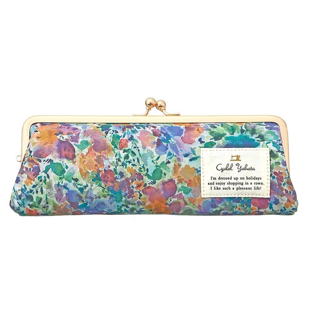 

Cyalel Yahata Botanical Flower Clasp Pencil Case with Laminated Made in Floral Cute and Gift for Mobile Pencil Magical Blue Surface, Japan, Slim,