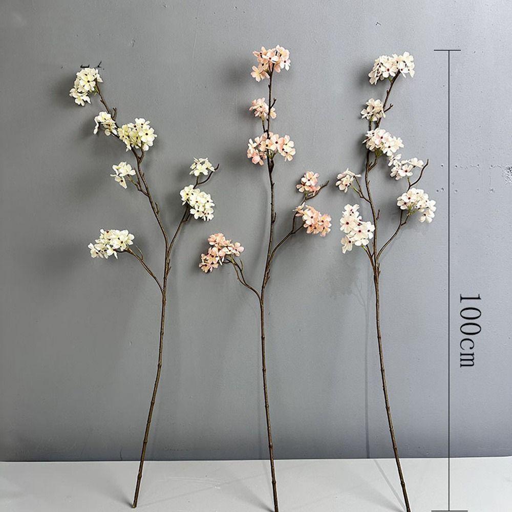Flexible Silk Pear Blossom 100cm Fake Plants Artificial Pear Blossom Branches Outdoor Decor