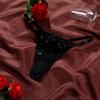 European-Style Pearlescent Sequin Lingerie: Adjustable T-Back Thong for Women