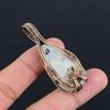 Rainbow Moonstone Gemstone Pendant | Oxidized Copper Wire Wrapped | Necklace Pendant | Handmade Copper Pendant Jewelry Gift For Her/himLC-316