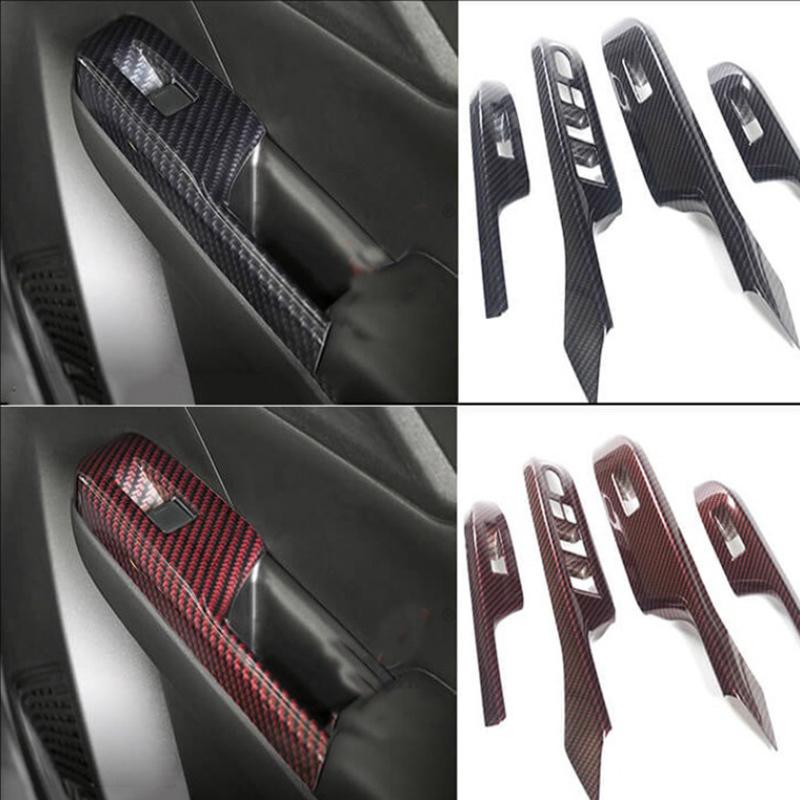 For Suzuki Swift ZC ZD 2024 2025 Car Accessories Carbon Fiber Style Door Window Armrest Cover Switch Panel Trim Molding Garnish