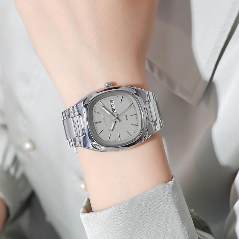 SKMEI Elegant Women Wristwatch Waterproof Luminous Calendar Ladies Watch Square Stainless Steel Quartz Women's Watches