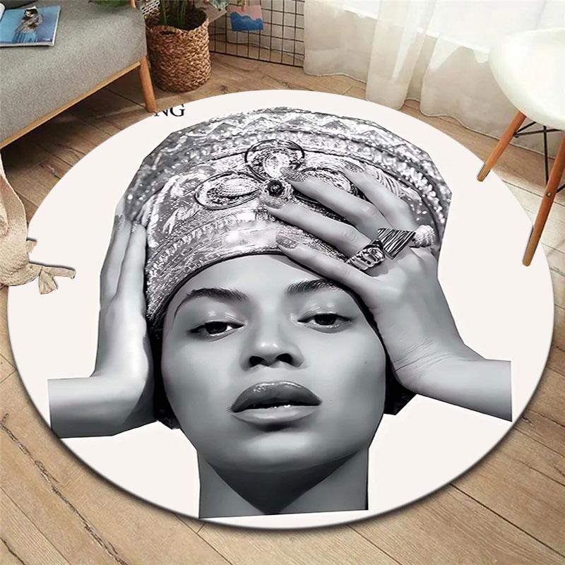Beyonce Round Area Rug,Carpet Rug for Living Room Bedroom Sofa Playroom Decor,Non-slip Floor Mat