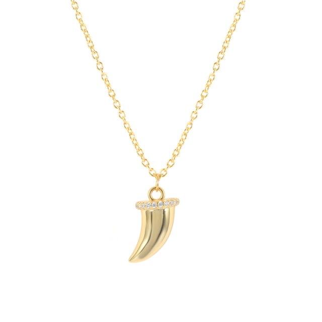 Simple Paper Clip Chain Diamond Necklace Jewelry Women Evil Eye Pendant Necklace  Trendy Gold Chain Collares Bijoux