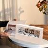 Transparent Creative Alarm Clock Digital Thermo Hygrometer Weather Display Practical Timepiece for Bedroom Living Room Decor