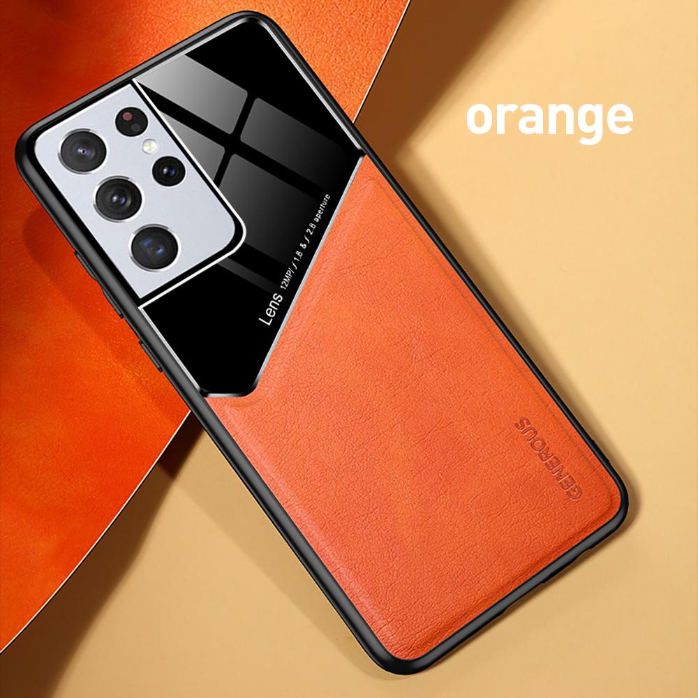

Магнитная задняя крышка с текстурой кожи для Samsung Galaxy S21 S22 S23 S24 Ultra Plus S20 FE 5G, чехол с мягкой рамкой из ТПУ, противоударный бампер s21 fe