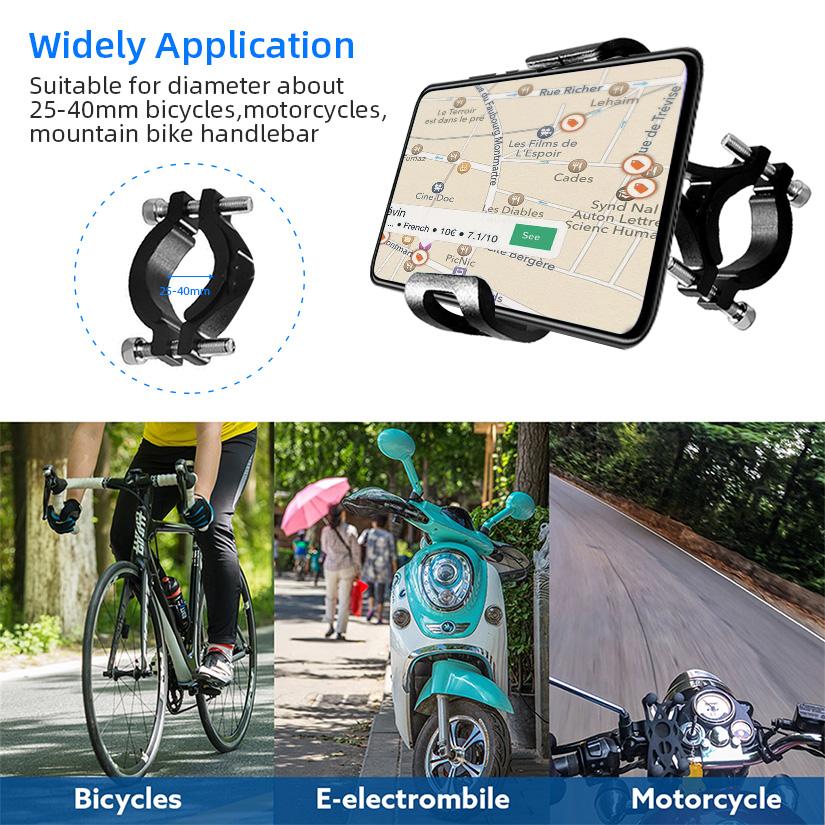 Bicycle & Motocycle Phone Mount,Aluminum Alloy Phone Holder with 360 Degree Rotation Compatible with iPhone 14/13/12/11 etc,Samsung Etc GPS