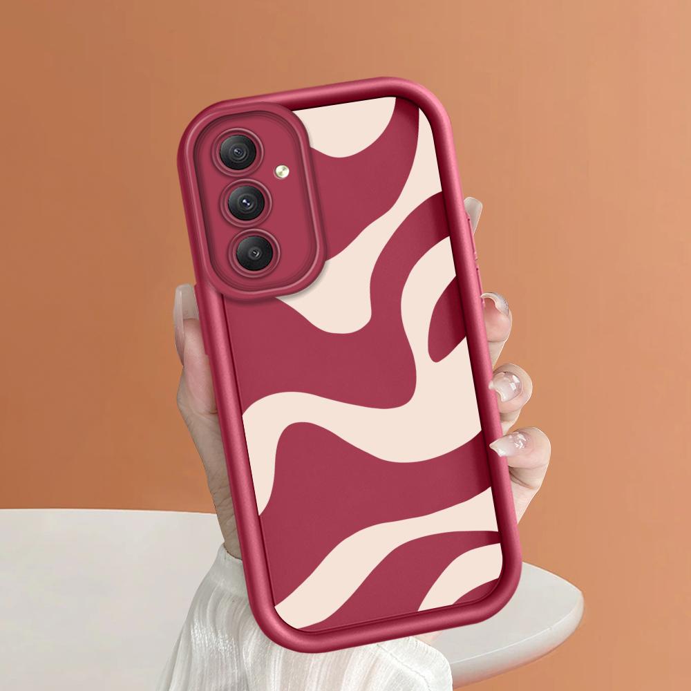 

Мягкий силиконовый квадратный чехол с рисунком лестницы для телефона, полное покрытие, противоударный защитный резиновый чехол для камеры для Samsung Samsung S24 Ultra 5G темно-красного