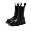 Fashion Boots Woman Winter 2024 Hot Chunky Platform Cute Korean New In Women's Shoes Autumn Chelsea Genuine Leather Black Kawaii Booties