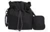 Polyester Fabric Handbag, Shoulder Bag Women's Black IK4776