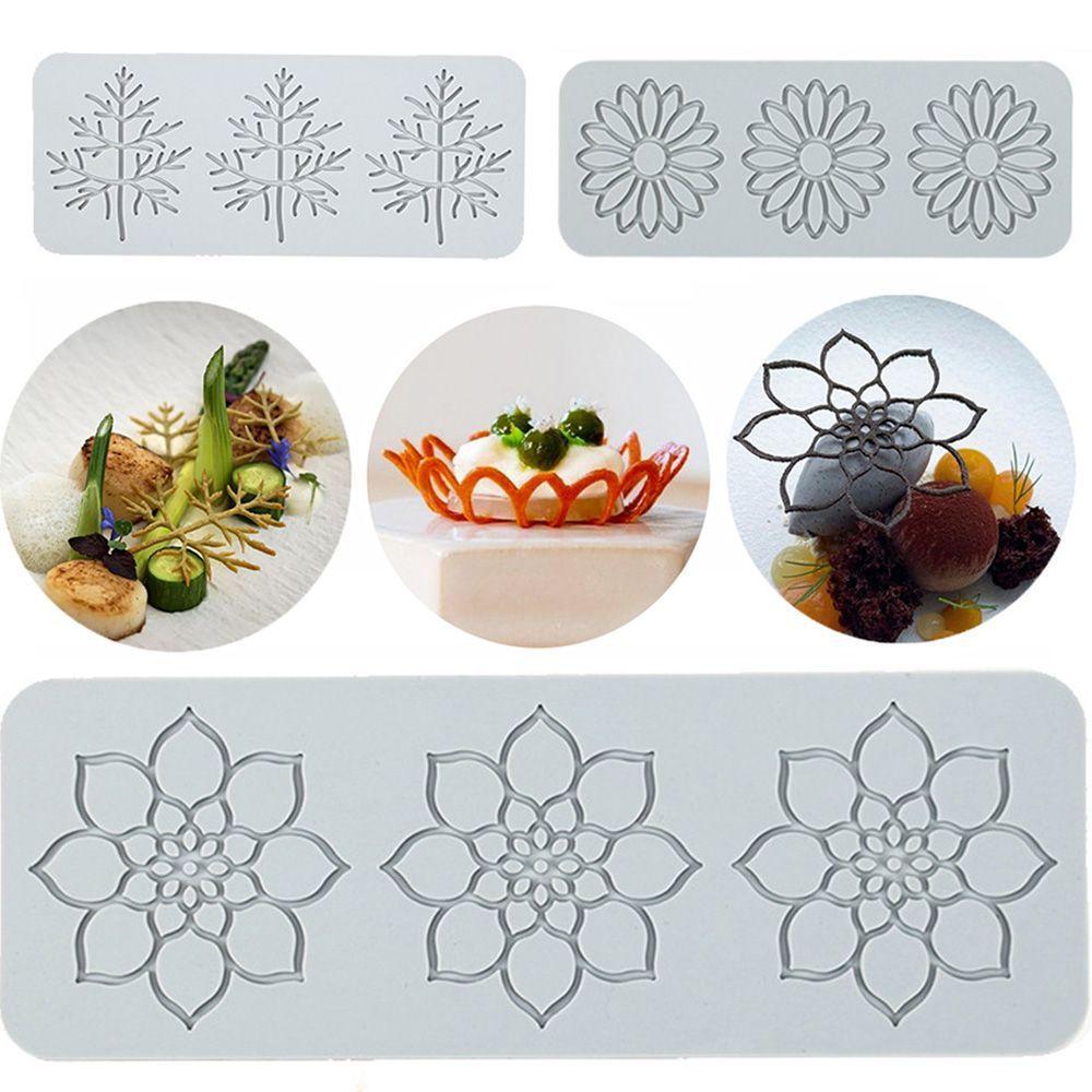Flower Leaf Patterns Cake Lace Mat Fondant Silicone Mold DIY Craft Baking DecorationCooking Printing Mold Bakeware Cake Tools