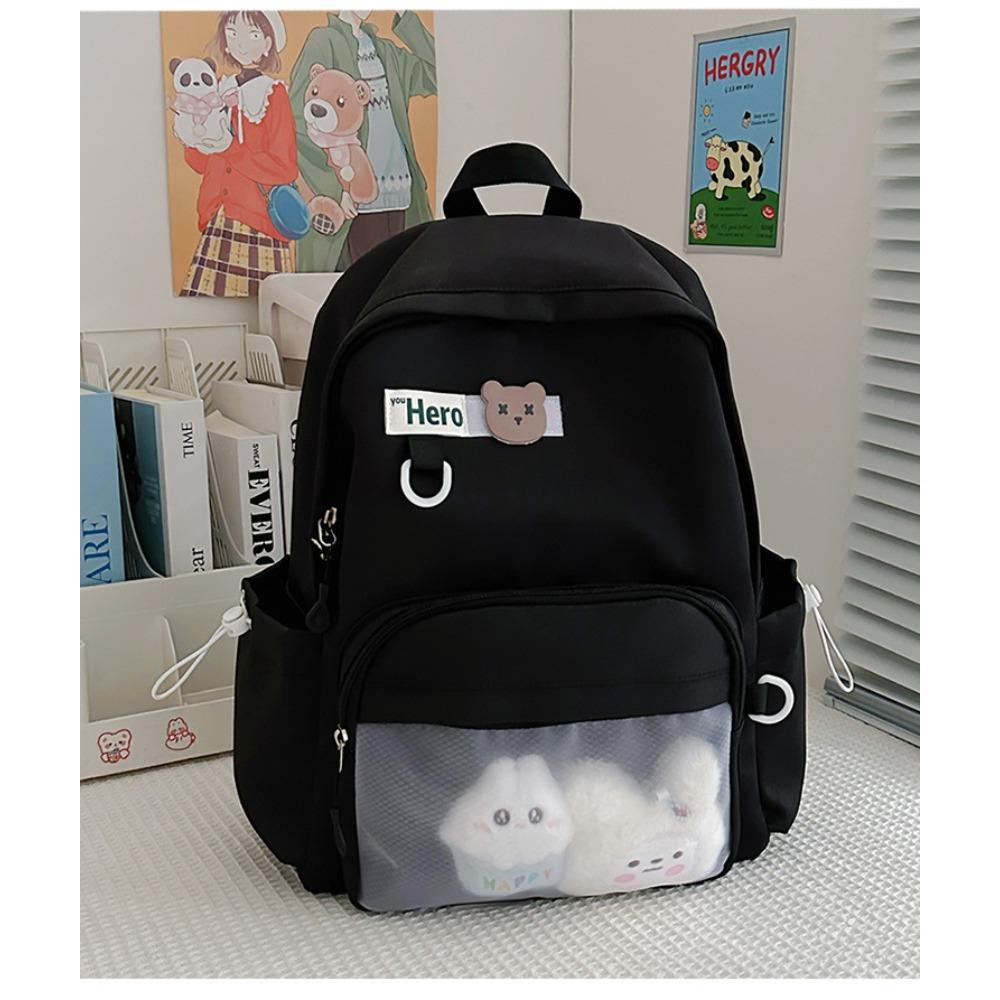 

2025 new schoolbag female students third to sixth grade backpack cute Korean version ins sweet high-value backpack single bag (without pendant) чорний