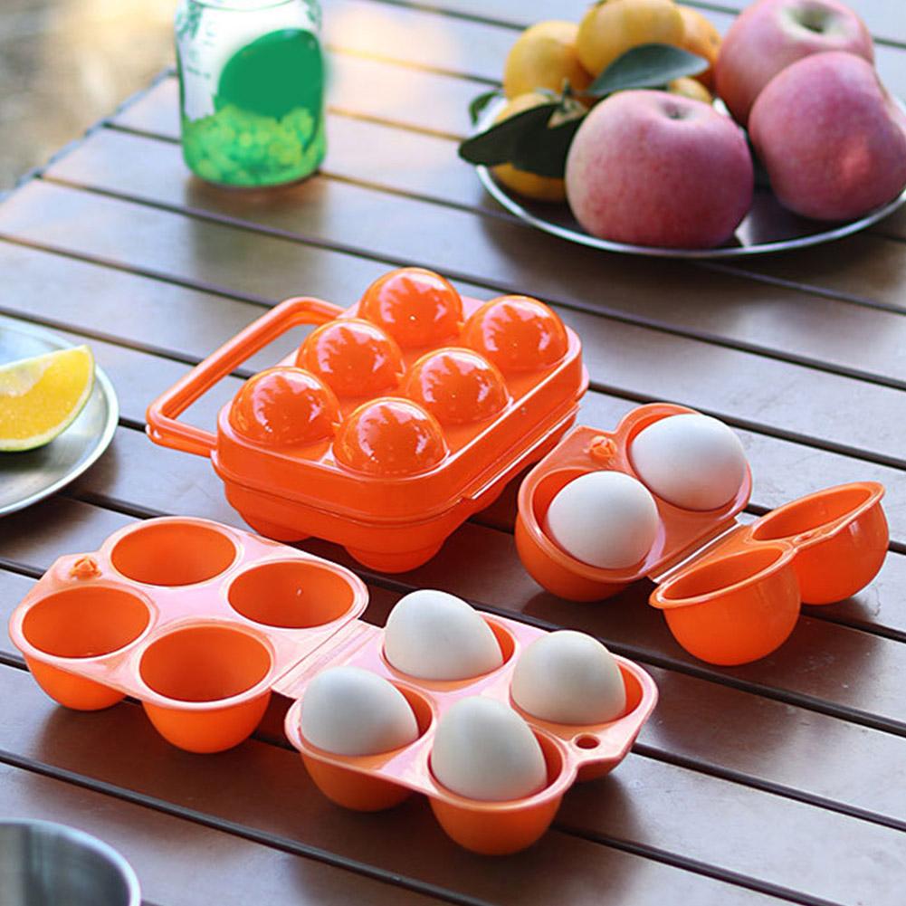 2/4/6 Grid Egg Case Plastic Container Storage Box Refrigerator Outdoor Traveling Hiking Camping Carrier Picnic Eggs Case