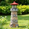 Garden Solar Sea Tower Figure with Ocean Theme Body and Lighted Top for Outdoor Yard Display Piece Space Area, Approx. 10.63 In Tall