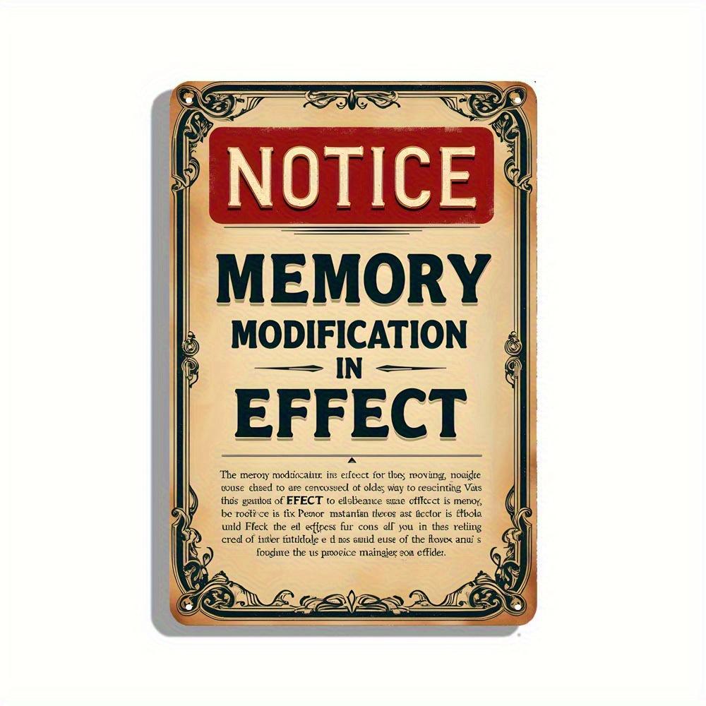 

1pc Vintage Metal Warning Sign Memory Modification Effect Metal Wall Art Decoration, Suitable for Bars, Pubs, Garages Retro Iron 20x30cm（7.8x11.8inch）