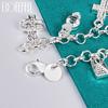 925 Sterling Silver Pendant Bracelets Wedding Fashion Jewelry