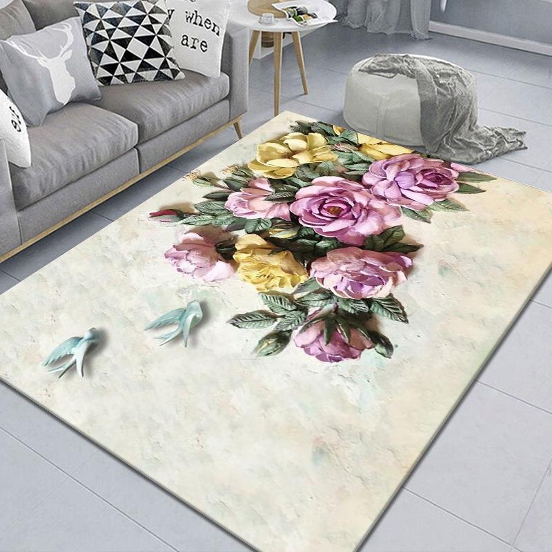 3D Carpet Living Room Bedroom Printed Carpet Wedding Floor Mat Modern and Simple Carpet