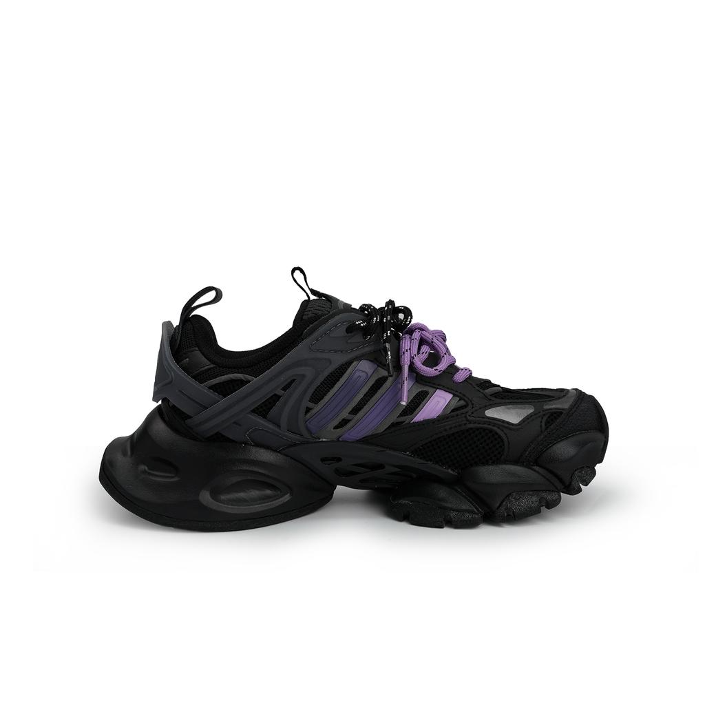 adidas XLG RUNNER DELUXE Abrasion Resistant Slip Resistant Low Top Running Shoes Unisex Black Purple JR3086(Team826-S-BOX)