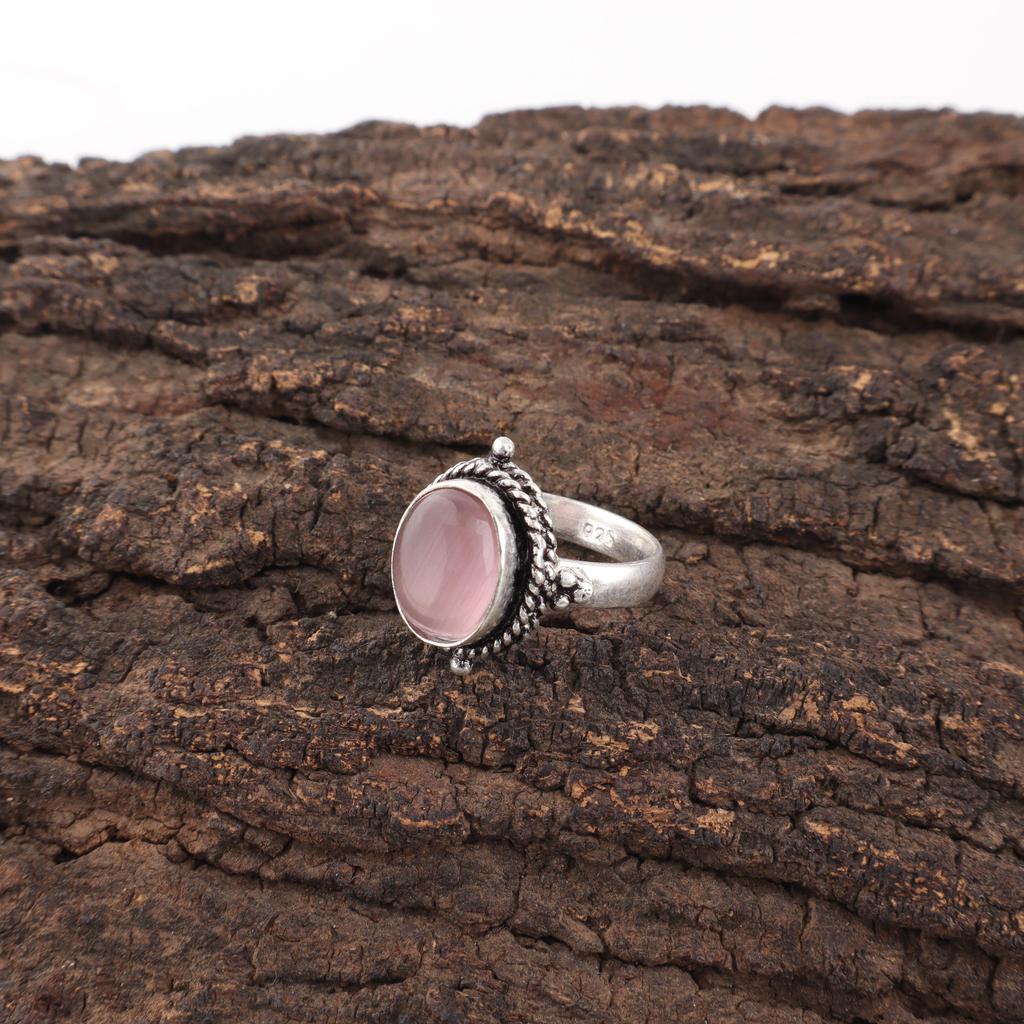 Purple Cat's Eye 925 Sterling Silver Ring, Handmade Silver Jewelry, Gorgeous Cat's Eye Ring Gemstone Jewelry For Gift