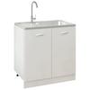 Vidaxl Kitchen Sink with Drainer, Silver, 800X500X155 Mm, Steel