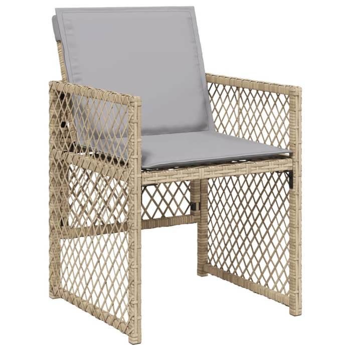 VidaXL Garden Dining Set with Cushions 5pcs Beige Poly Rattan 3210720