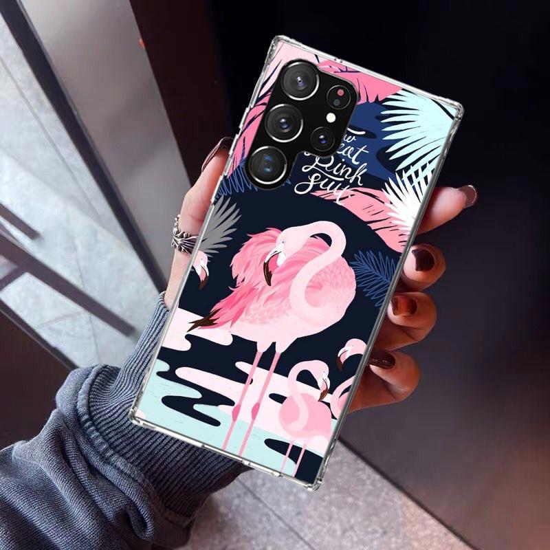 Pink Red Flamingo Phone Case For Samsung Galaxy S23 S24 S25 Edge S26 Ultra S22 + S21 Plus S20 FE Cover Silicone Print Shell Gala