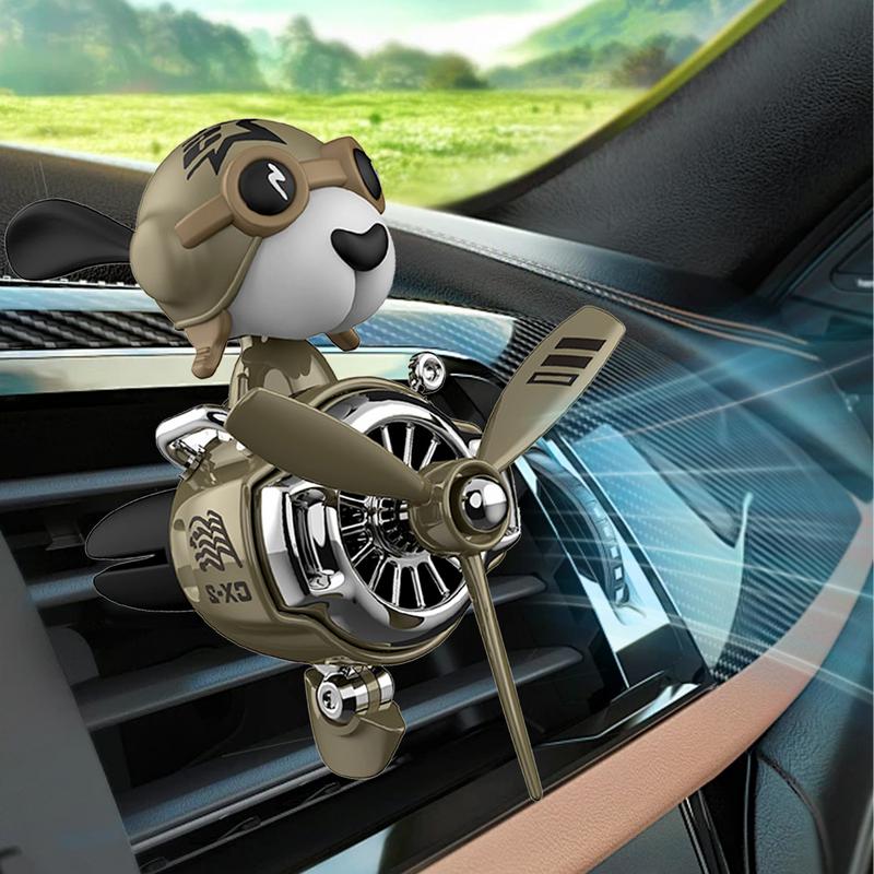 Cartoon Shaking Head Beagle Pilot Car Air Freshener Dog Pilot Car Air Freshener Rotating Propeller Outlet Fragrance