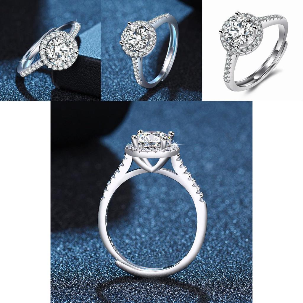 Round Four-claw Simulated Moissanite Ring Elegant And Stylish Women's Wedding Ring