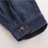 Shop   Ripple Women Collar Neck Button Open Belted Denim Long Dress Jl Wdr 1584
