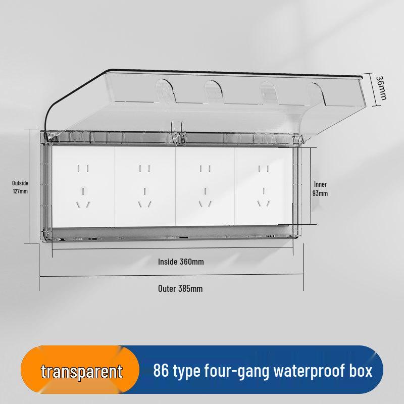 Type 86 Waterproof Bathroom Socket Cover: Child-Proof, Adhesive Shield Box