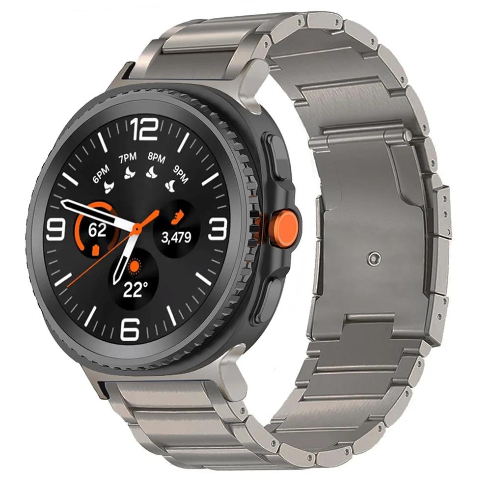 Business Titanium Strap for Samsung Galaxy Watch 8 44 40mm 8 Classic 46mm Luxury Metal Band for Galaxy Watch Ultra 47mm Bracelet